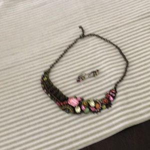 Stone necklace and earrings